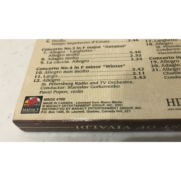 THE BEST OF VIVALDI CD NEW Sealed ~Ships Same Day~ Actual Photos Shown - Picture 7 of 7